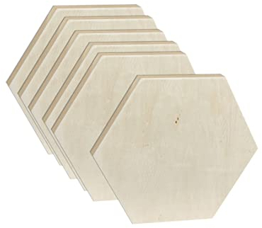 Unlackierte Holzplatten zum Malen, blanko Holz, sechseckig, gerahmte Bretter zum Basteln, Kunstgießen (25,4 x 29,5 cm, 6 Stück)
