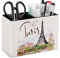 Niapessel Stifthalter für den Schreibtisch, Motiv: Paris Eiffelturm, Stifthalter, Aufbewahrung, Schreibtisch-Stift-Organizer, Make-up-Pinselhalter für Büro, Schule, Uni, Leder