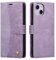 QLTYPRI Case for iPhone 14 Plus, Premium Flip Folio PU Leather Wallet Case with Magnetic Closure Card Holder Kickstand Shockproof Protective Phone Cover for iPhone 14 Plus (6.7 inch)- Retro Purple