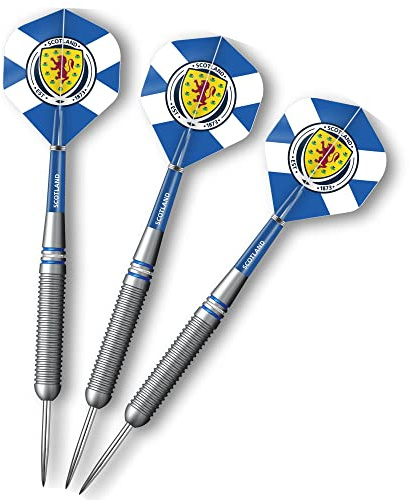 Darts Corner Scotland Darts Dartpfeile, offizielles Lizenzprodukt von Schottland, St. Andrews, Kreuz-Dartpfeile mit Stahlspitze, 22 g (D1403)