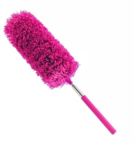 Plumeau extensible en microfibre avec manche télescopique Rose 33-88 cm