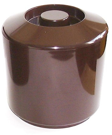 Chabrias Ltd Round Plastic Ice Bucket With Lid, BPA Free, 4 Litre Double Walled Insulation, Ice Buckets, Ice Buckets For Parties, UK Made, Perfect for Home Bars, Bar Accessories (Brown)