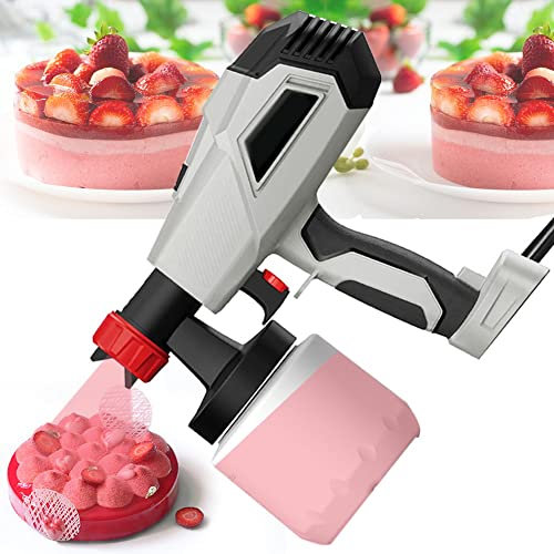 DYK&NX Eléctrico Pulverizador de Reposteria, 500W Pistola de Pulverización de Chocolate, Máquina de Aerógrafo de 800ml para Pasteles, con 2 Boquillas, para Decoración de Tartas