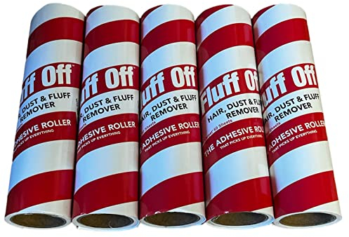 5 Giant 7 inch Carpet Lint Roller Refills 60 Spiral Sheets per Roll total 300 sheets