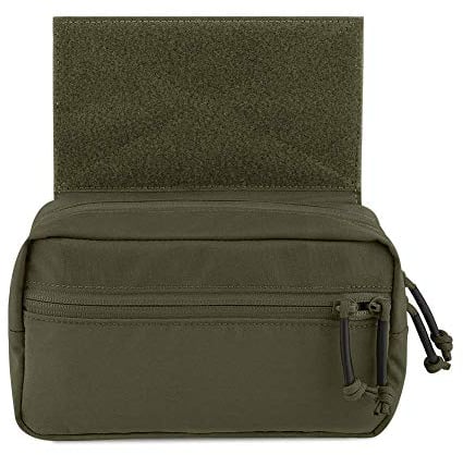 KRYDEX GEAR Taktische Drop Pouch, Organizer Fronttasche für Taktische Weste Plattenträger für JPC CPC AVS Vest Hook and Loop Add on Pouch (Ranger Grün)