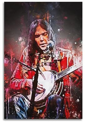 VZRSQZK Neil Young Musikproduzenten-Poster, dekoratives Gemälde, Leinwand-Wandposter und Kunstdruck, modernes Familienschlafzimmer-Dekor-Poster, 20 x 30 cm