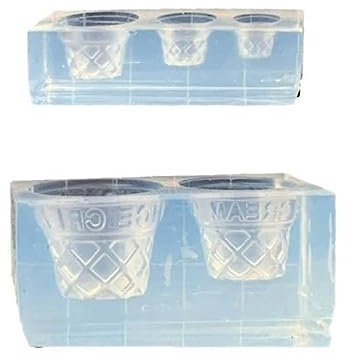 2 Stück Silikonharz Formen Ornamente Formen Basteln Formen Eistütenform Silikonmaterial Handherstellungswerkzeug Eistüten Harz Ornamente Formen
