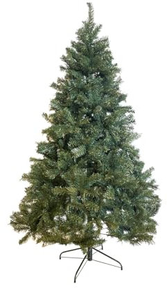 Comet Albero di Natale Realistico, Artificiale in PVC, Base in Metallo, Apertura ad Ombrello (Altezza 210 cm)
