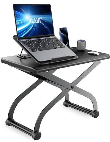 Höhenverstellbarer Schreibtisch, tischgestell höhenverstellbar zum Stehen & Neigungseinstellbarer, Ergonomischer X-Rahmen Laptop Schreibtisch höhenverstellbar