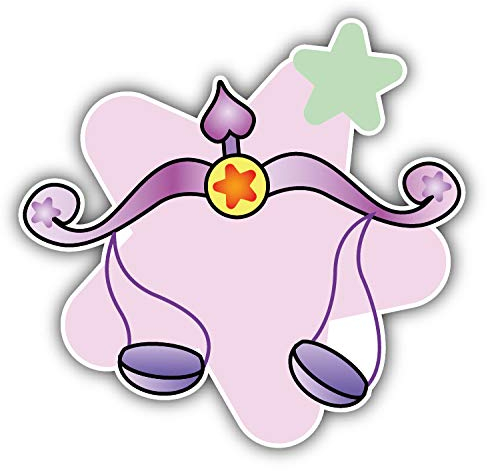 WildeBabsKLBT 12 cm Hochwertiger Premium Autoaufkleber Sticker Selbstklebende Folie Waage Horoskop Tierzeichen Tierkreis Cartoon Comic H2073