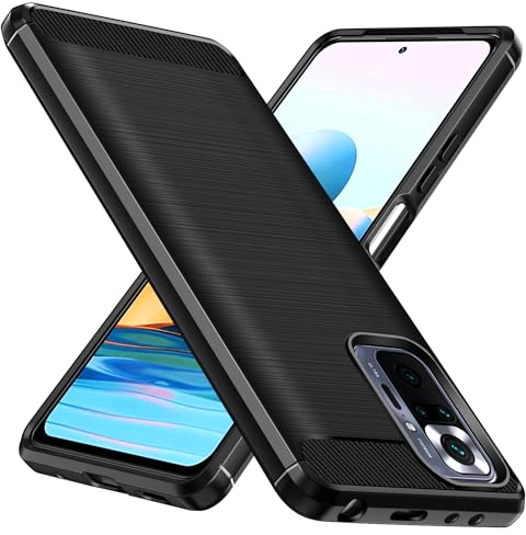 ivoler Coque Silicone pour Xiaomi Redmi Note 10 Pro, [Protection Antichoc Militaire] Étui de Protection, Mince Souple TPU Anti-Rayures Dos Bumper Housse, Noir