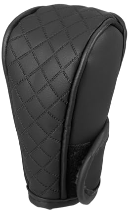 Partuto 1 Stück Universal Auto Schaltknauf Abdeckung - Automatischer Auto Schaltknauf Klebriger Schutz Dekorativ Anti-Rutsch Schaltknauf Schutzhülle - Kunstleder Schwarz