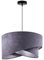 Light-Home Milan Elegant Hängelampe - Modern Deckenlampe für Wohnzimmer Schlafzimmer und Esszimmer - Designer Pendelleuchte aus Metall mit Lampenschirm aus Velours - Dunkelgrau und Silber