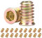 Qrity 20 Pièces Ecrous Hexagonaux Filetés, Inserts Filetés en Bois, M6x10mm Écrous Filetés, Insert à Visser, pour Meubles
