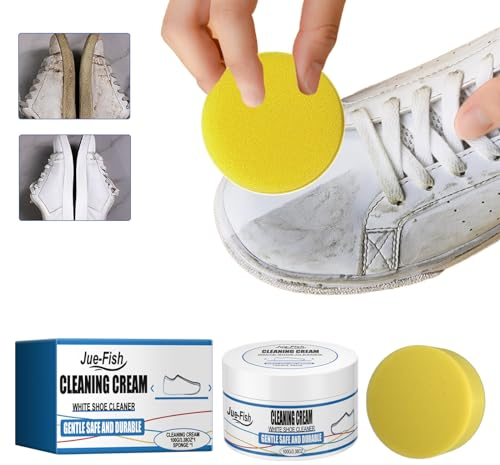 YUEYINGMG Weiße Schuh-Reinigungscreme, Multifunktionale Reinigungscreme mit Schwamm