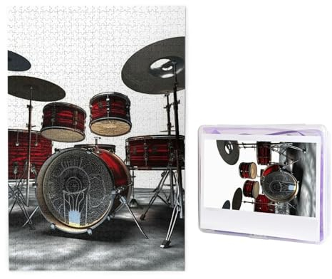1000-teiliges Puzzle für Erwachsene, cooles Schlagzeug-Set, Fotopuzzle, personalisiertes Bild, Puzzle, Holzpuzzle, herausforderndes Puzzle, Geschenke für Heimdekoration, Wandkunst, 74,9 x 50 cm