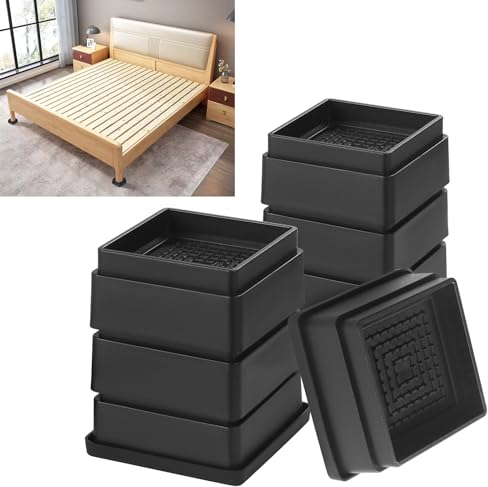 Knpwer 8 STK 1 Zoll Verstellbare Möbelerhöhung, Verstellbare Betterhöhung Bed Riser, Höhenverstellbar Betterhöhung,mit Gummi Anti Rutsch Pads,für Tisch,Stuhl,Sofa