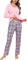 Litherday Women's Pajama Set Long Sleeve Pjs Cotton Printed Loungewear Soft Nightwear Sleepwear Lightweight Trousers and Shirt Casual Elasticated Waistband Sleepwear Pink