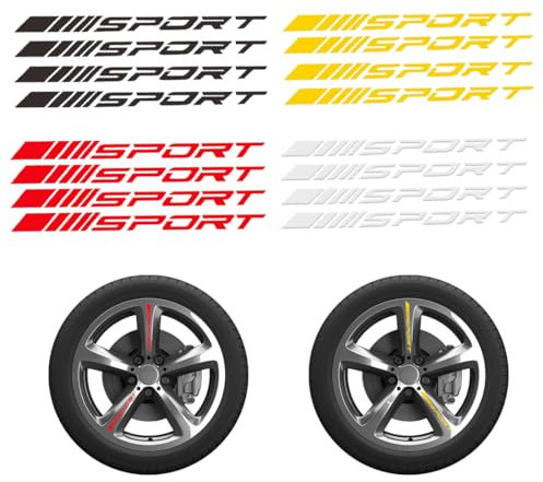 16 Pezzi Adesivo per Ruote Cerchioni, Decalcomanie per Auto da Corsa, Accessori per Auto, Adesivi per Lettere, Set Completo per Moto, Bici e MTB