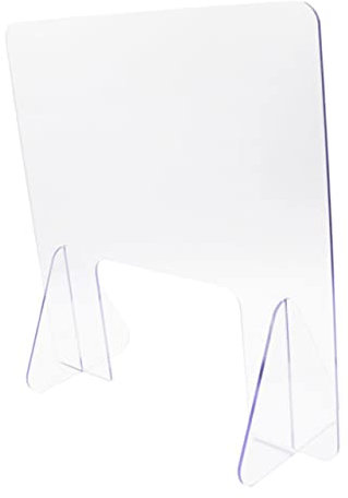 SEWACC Schutzwand Für Schreibtische Selbststehende Trennwand Hygieneschutz Für Büro Empfangstresen Schüler Und Kunden Leicht Zu Reinigen Und Transparent