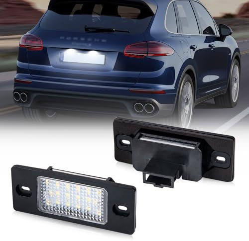 POPMOTORZ LED Kennzeichenbeleuchtung für VW GOLF5 Variant Passat 3bg T-iguan T.ouareg P.orsche Cayenne 1 S-koda Fabia 1 A-udi TT TTS, LED Nummernschildbeleuchtung mit Canbus Fehlerfrei, 2 Stück