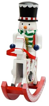 Baoblaze Schiaccianoci a Dondolo, Schiaccianoci in Legno da 30 cm, bomboniere, Decorazione da Tavolo per Natale, Statua dello Schiaccianoci per Oggetti di