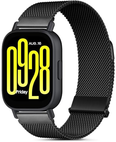 CHANRASI Ersatzarmband 22mm Kompatibel mit Xiaomi Redmi Watch 5 Active/5 Lite Armband Damen Herren,Magnetische Armbänder für Redmi Watch 5 Lite/5 Active Schwarz
