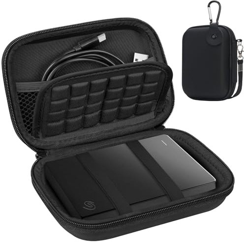 Lacdo Fundas para Discos Duros Externos para Seagate Portable/One Touch, WD Elements/My Passport, Toshiba Canvio Basics/Flex Portable Disco Duro Externo HDD 1TB 2TB 4TB 5TB 6TB, Negro