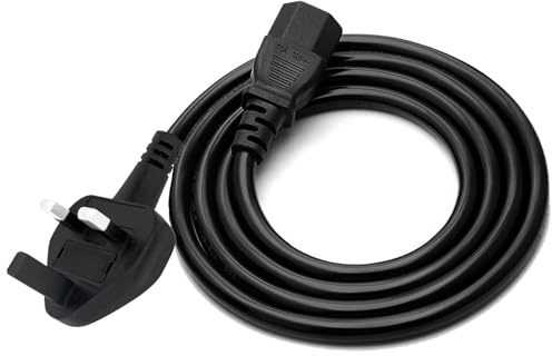 6Ft 3 Prong Power Cord Replacement for AMPEG Rocket BASS RB-210 amplifier | C13 AC Cable Replacement for AMPEG RB-108, RB-108UK, RB-110, RB-110UK, SVT-50TH, SVT-4PRO, Venture V3, V7, V12 UK Plug Lead