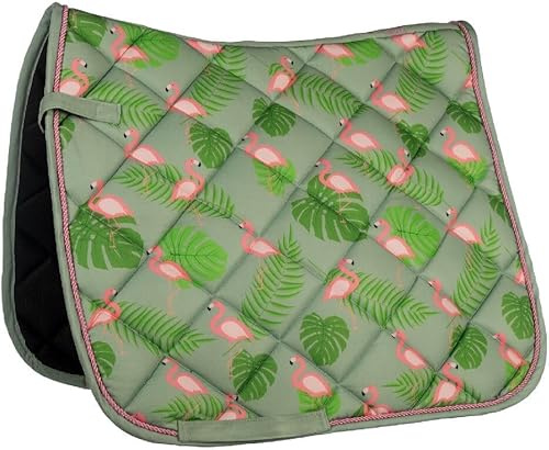 HKM Naples Saddle Cloth Green/Pink Pony Gp