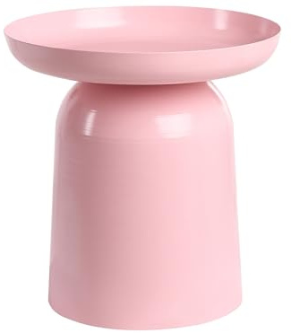 Metal Accent Side Table Round End Table Pastel Pink Torrens