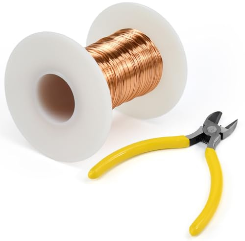 VGECEE Isolierter Kupferdraht Kupferlackdraht Kupferspulen, 0,3 mm*100 m | Lackdraht Lötbar Reiner Kupferdraht Basteldraht Schmuckdraht Copper Wire, für Schweißen, Experiment, Schmuck, DIY