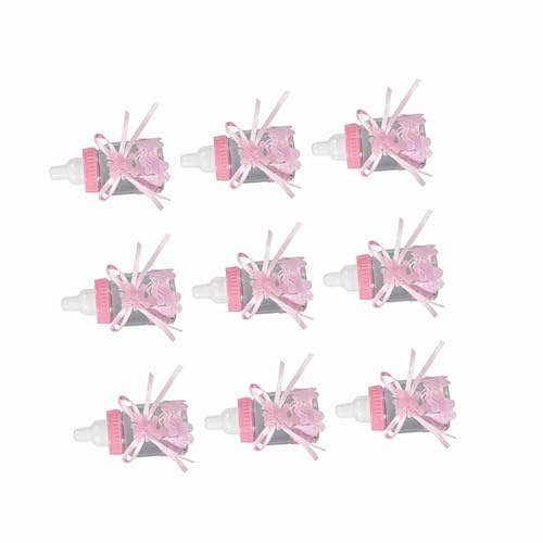 Aoresac Niedliche Süßigkeitenflaschen für Babyparty-Partygeschenke, Packung mit 12 Stück, Umweltfreundlich mit Babyflaschen-Design, Perfekt Zum Verpacken von Süßigkeiten (Rosa)