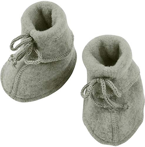 Engel Natur, Baby-Schühchen Fleece, 100% Wolle (kbT) (62/68-74/80, Hellgrau Melange)