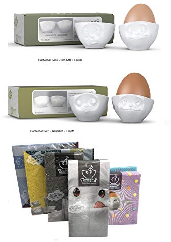 FIFTYEIGHT PRODUCTS Eierbecher 4er Set + Servietten, Set 1+2