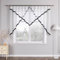 HongYa Kuvertstore transparenter Voile Gardine mit Satinbänder Kräuselband Vorhang H/B 145/600 cm Schwarz