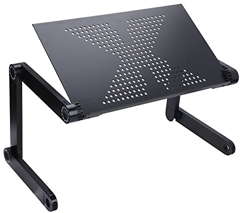 Laptop ständer Flatbar Laptop Tisch aus Aluminium tragbar Notebook Ständer mit Ablage Stabil Laptopständer groß Lesen Bücher hoch Lapdesks im Büro Bett Sofa Teppich für Arbeit Reisen Frühstück