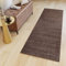 TAPISO Sari Teppich Läufer Flur Dunkelbraun Meterware Kurzflor Küche Wohnzimmer Schlafzimmer Küchenläufer Brücke nach Maß ÖKOTEX 70 x 180 cm