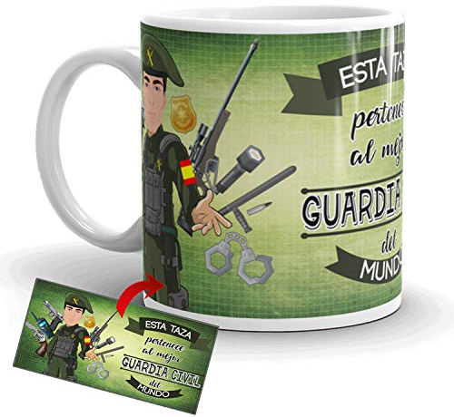 Kembilove Taza de Café del Mejor Guardia Civil del Mundo – Taza de Desayuno para la Oficina – Taza de Café y Té para Profesionales – Taza de Cerámica Impresa – Tazas Profesiones Guardias Civiles