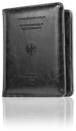CALIPSO Reisepasshülle - Reisepass RFID Designer Travel Wallet - Praktischer Passport Cover mit Fächern für Impfpässe & Co - Reiseorganizer Etui