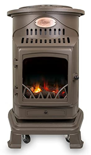 Universal Innovations Gas-Heizstrahler Provence, 3,4 kW, Honigbraun, Holzofen-Effekt, strahlend