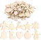 EKKONG 100 Stück Holz Christbaumschmuck, Weihnachtsbaum Deko,Weihnachtsanhänger,Weihnachtsbaumschmuck,Weihnachtsanhänger Deko, Christbaumschmuck Handwerkliche Verzierungen für Weihnachten