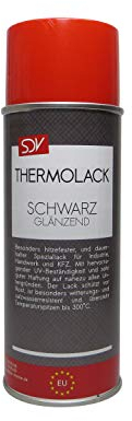 SDV Chemie Thermolack Spray schwarz glänzend bis 300°C 12x 400ml Auspufflack Ofenlack Motorlack Grill Lack