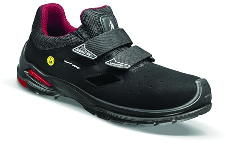 Lemaitre RILEY FRESH S1P ESD Low Sicherheitsschuhe RILFS1PNR-45, Größe 45, Schwarz/Rot