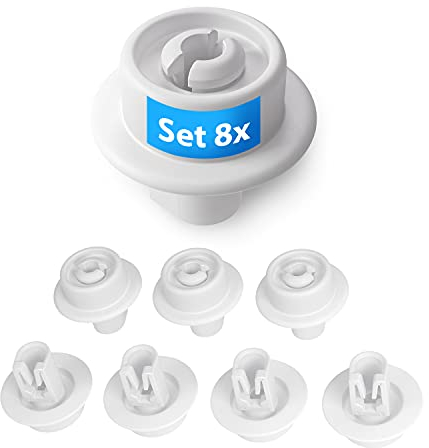 VIOKS Korbrollenset 8 Stk Korbrolle Ersatz für AEG 5027905900/5 50279059005 Rolle Rad für Unterkorb Spülmaschine Geschirrspüler