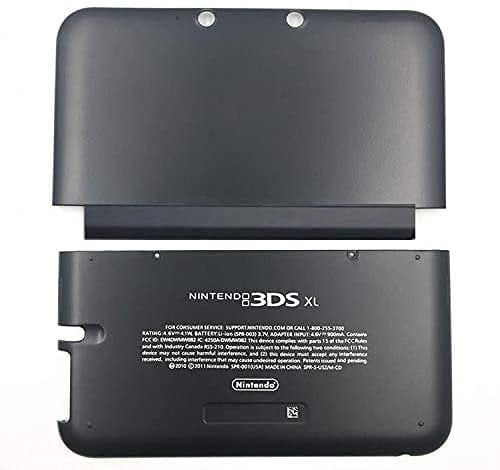 Replacement Front Back Faceplate Plates Upper & Bottom Battery Housing Shell Case Cover for 3DS XL / 3DS LL Game Console - Black