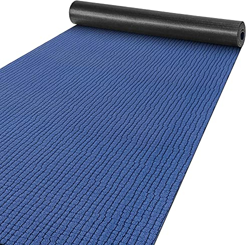 ANRO Teppich Läufer Flur Küchenteppich Schmutzfangmatte Sauberlaufmatte rutschfest Velours Blau 65x160cm Modern