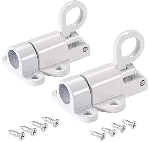2 Pièces Loquet en Aluminium, Verrouillage de Rebond, Ressort Bounce Verrou De Verrou De Verrouillage, pour Abri de Jardin de Fenêtre Portail Toilettes Chambre à Coucher - Blanc