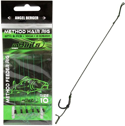 Angel-Berger Magic Baits Method Feeder Rig Vorfach Angelhaken Verschiedene Varianten (8, Haar)