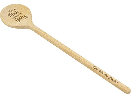 GRUSS & CO Kochlöffel Motiv Mutti| Holzlöffel, Kochlöffel aus Buchenholz, 28 cm, mit eingebranntem Motiv | Geschenk Küche, Kochen, Muttertag | 47814